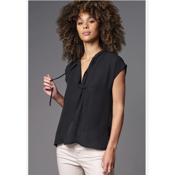 Double Georgette Cap Sleeve Top - Lola &‎ Sophie NWT XS - Picture 1 of 8